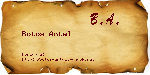 Botos Antal névjegykártya